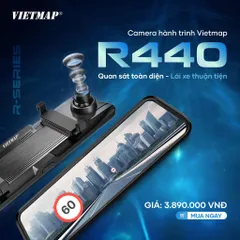 Camera Hành Trình Vietmap R440 - Ghi Hình 4K Siêu Nét, Cảnh Báo Giao Thông Thông Minh, Điều Khiển Bằng Giọng Nói, GPS & Wi-Fi 6