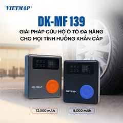 Bộ Bơm Lốp Kích Bình 5 trong 1 Vietmap DK-MF139 - Nâng cao An Toàn Đường Đi với Sạc Dự Phòng, Đèn Pin LED, Vá Lốp Khẩn Cấp