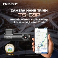 Camera hành trình VIETMAP TS-C9P 2K siêu nét với GPS tích hợp, góc quay 150°, Wi-Fi và cảm biến G-Sensor, an toàn cho mọi chuyến đi