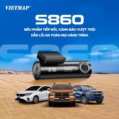 Camera Hành Trình VIETMAP S860 - An Toàn Với Ghi Hình 3K Trước & Full HD Sau, Cảnh Báo Giao Thông Thông Minh, Thiết Kế Nhỏ Gọn 2025