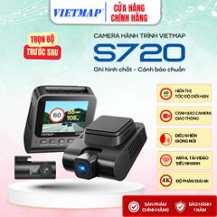 Camera Hành Trình Vietmap S720 4K - Ghi Hình Ban Ngày Ban Đêm, Cảnh Báo Giao Thông Thông Minh, Điều Khiển Bằng Giọng Nói, Quà Tặng Thẻ Nhớ 64GB