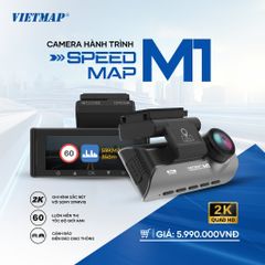 Camera Hành Trình VIETMAP SpeedMap M1 - Giám Sát An Toàn, Cảnh Báo Tốc Độ, Ghi Hình Super HD 2K, Ứng Dụng Tiện Lợi