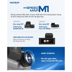 Camera Hành Trình VIETMAP SpeedMap M1 - Giám Sát An Toàn, Cảnh Báo Tốc Độ, Ghi Hình Super HD 2K, Ứng Dụng Tiện Lợi