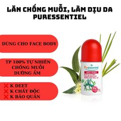 Lăn Chống Muỗi Thiên Nhiên Puressentiel Bite & Sting - An Toàn Cho Mặt & Cơ Thể - Dùng Cho Bé & Da Nhạy Cảm - Dưỡng Ẩm 6 Giờ