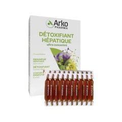 Nước Uống Thải Độc Gan Arkopharma Détoxifiant Hépatique - Hỗ Trợ Tiêu Hóa, Thanh Lọc Cơ Thể Từ Thảo Dược Pháp, 20 Ống Uống