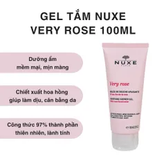 Gel tắm Nuxe Very Rose Soothing 100ml - Tắm Dịu Nhẹ, Dưỡng Ẩm Da Từ Chiết Xuất Hoa Hồng Tự Nhiên, An Toàn Cho Da Nhạy Cảm
