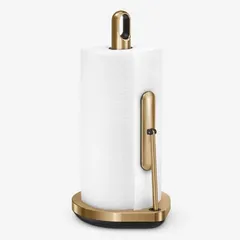 Dụng cụ đựng giấy bếp dạng đứng Simplehuman KT1201 - Thép không gỉ - Kiểu dáng hiện đại màu vàng đồng - Tiện lợi cho nhà bếp