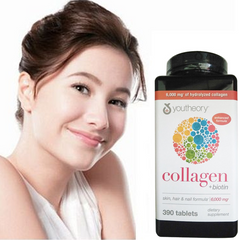 (Cao cấp) Viên uống Collagen Youtheory Type 1 2 & 3 Mỹ - Chăm sóc sắc đẹp, tăng cường độ đàn hồi, giảm nếp nhăn, 390 viên chính hãng
