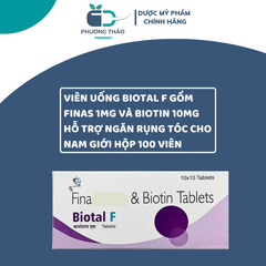 Viên Uống Biotal F Finas 1mg & Biotin 10mg - Hỗ Trợ Ngăn Rụng Tóc Nam, Giúp Tăng Cường Tóc Khỏe Mạnh