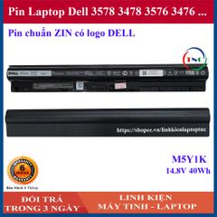 Pin Laptop Dell M5Y1K - Thay Thế Cho Máy Dell Thế Hệ 8, 9, 10 (3578, 3478, 3576, 3476) - Pin Chính Hãng 40Wh, 4 Cell, Đen