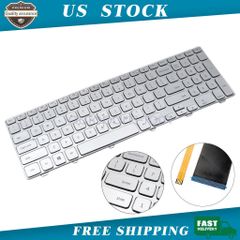 Bàn phím laptop Dell Inspiron 15-7000/15-7537 - Màu bạc, có đèn LED, bảo hành đổi mới, chất lượng cao, chuẩn US layout