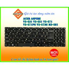 Bàn Phím Laptop Acer Aspire V5-531 V5-551 V5-571 V5-571PG V5-573G M3-581 US Layout - Chất lượng cao, Bảo hành đổi mới 9 tháng