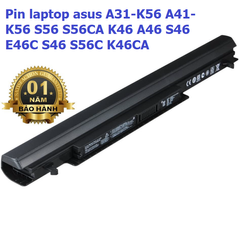 Pin Laptop Asus S56 S56CA S56CB S56CM - Thay Thế Li-ion 4400mAh, Bảo Hành 09 Tháng, Chính Hãng, Pin Thay Thế Chất Lượng Cao