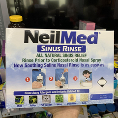 Bộ sản phẩm nước muối rửa mũi Neilmed Sinus Rinse 250 gói - Giải pháp hiệu quả cho sức khỏe đường hô hấp và giảm dị ứng mũi