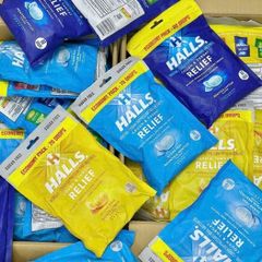 Kẹo ngậm Halls thông cổ mát họng - Giảm đau họng, hương menthol, 70 viên tiện lợi cho gia đình, chăm sóc sức khoẻ mùa lạnh