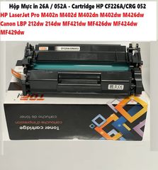 Hộp Mực In 26A/052A - Cartridge HP CF226A/CRG 052 Cho Máy Canon LBP 212dw/214dw/MF421dw/MF426dw - In Siêu Nét, Chất Lượng Cao