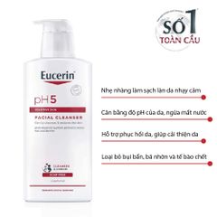 Sữa Rửa Mặt Eucerin PH5 Facial Cleanser 400ml - Dịu Nhẹ Cho Da Nhạy Cảm, Làm Sạch Hiệu Quả, Chăm Sóc Da Tối Ưu