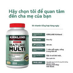 Vitamin Tổng Hợp Kirkland Mature Adults 50+ Multi 400 Viên - Hỗ Trợ Sức Khỏe Toàn Diện Cho Người Trên 50 Tuổi