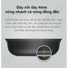 Nồi Lẩu Điện Xiaomi Mijia 4L 2 Ngăn 2 Vị Inox 430 Chống Dính, Hợp Kim Nhôm, Dùng Bếp Từ - Sản Phẩm Chính Hãng  для Gia Đình