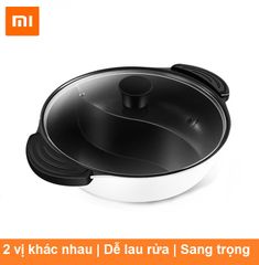 Nồi Lẩu Điện Xiaomi Mijia 4L 2 Ngăn 2 Vị Inox 430 Chống Dính, Hợp Kim Nhôm, Dùng Bếp Từ - Sản Phẩm Chính Hãng  для Gia Đình