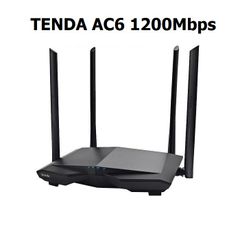 Router WiFi Tenda AC6 1200Mbps 2 Băng Tần - Cục Phát Sóng 4 Râu, Tốc Độ Cao, Hướng Dẫn Cài Đặt Chi Tiết Tiếng Việt