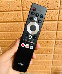 Điều Khiển Remote Tivi AQUA AQT - Giọng Nói Tích Hợp, Phím Bấm Êm Nhạy - Hàng Mới, Tặng Kèm Pin, Tương Thích Tivi SMART