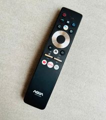 Điều Khiển Remote Tivi AQUA AQT - Giọng Nói Tích Hợp, Phím Bấm Êm Nhạy - Hàng Mới, Tặng Kèm Pin, Tương Thích Tivi SMART