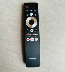 Điều Khiển Remote Tivi AQUA AQT - Giọng Nói Tích Hợp, Phím Bấm Êm Nhạy - Hàng Mới, Tặng Kèm Pin, Tương Thích Tivi SMART