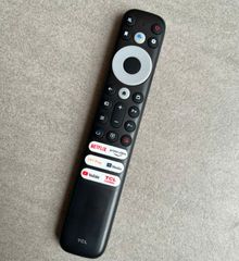 Điều Khiển Remote Tivi TCL Giọng Nói 3 Nút Trắng Dài - Phím Êm, Hỗ Trợ Smart TV, Tặng Kèm Pin Chính Hãng