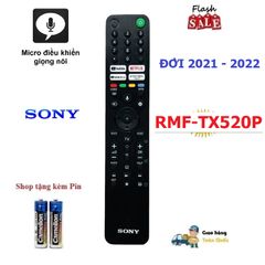 Điều Khiển Tivi Sony Giọng Nói RMF-TX520P - Remote Hàng Mới 2021-2022, Phím Bấm Nhạy, Kèm Pin, Made in Malaysia