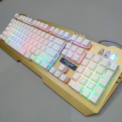 Bàn Phím Chuột Gaming EWEADN K005 Trắng Giả Cơ LED RGB 7 Màu Chống Nước - Combo Chơi Game Hoàn Hảo cho Gamer và Văn Phòng