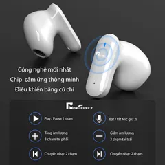 Tai Nghe Gaming Không Dây Bluetooth TWS MaxSpect SoundCore Cao Cấp - Âm Thanh 9D Sống Động, Kết Nối Bluetooth V5.2 Độ Trễ Thấp
