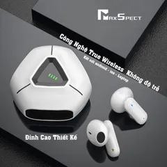 Tai Nghe Gaming Không Dây Bluetooth TWS MaxSpect SoundCore Cao Cấp - Âm Thanh 9D Sống Động, Kết Nối Bluetooth V5.2 Độ Trễ Thấp