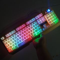 Bộ Bàn Phím Chuột Gaming EWEADN K005 Trắng - Giả Cơ LED 7 Màu Chống Nước, Phụ Kiện Chuyên Dụng Cho Gamer và Nhân Viên Văn Phòng