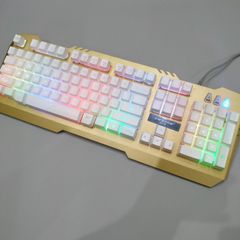 Bộ Bàn Phím Chuột Gaming EWEADN K005 Trắng - Giả Cơ LED 7 Màu Chống Nước, Phụ Kiện Chuyên Dụng Cho Gamer và Nhân Viên Văn Phòng