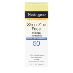 Kem Chống Nắng Neutrogena Sheer Zinc SPF50 - 59ml Dành Cho Da Dầu Mụn, Bảo Vệ UV, Giảm Mụn, Dưỡng Ẩm, Nhẹ Nhàng Cho Da Nhạy Cảm