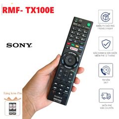 Điều Khiển Remote Tivi SONY RMF-TX100E SmartTV Hàng Mới - Thay Thế Tivi Sony, Tặng Sẵn Pin, Phím Êm, Kết Nối IR + Bluetooth