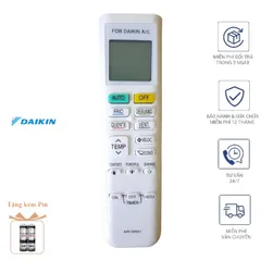Điều Khiển Điều Hòa Daikin ATKA ATKQ ATKC ATF FTHF FTC FTKQ - Hàng Mới, Tặng Pin - Phù Hợp 1HP đến 2.5HP, Thiết Kế Gọn Nhẹ