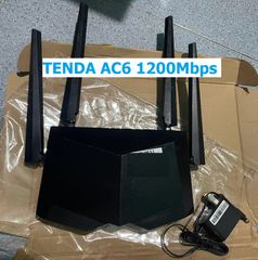 Bộ Phát Wifi Router Tenda AC6, Chuẩn AC1200, 2 Băng Tần 2.4GHz & 5GHz, Tín Hiệu Mạnh, 4 Anten, Kèm Hướng Dẫn Cài Đặt Tiếng Việt