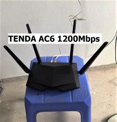 Bộ Phát Wifi Router Tenda AC6, Chuẩn AC1200, 2 Băng Tần 2.4GHz & 5GHz, Tín Hiệu Mạnh, 4 Anten, Kèm Hướng Dẫn Cài Đặt Tiếng Việt