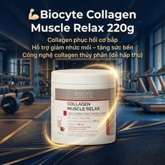 Bột Collagen Biocyte Muscle Relax 220g - Giúp Phục Hồi Cơ Bắp, Giảm Đau Nhức, Tăng Cường Sức Khỏe Xương Khớp, Hương Vị Tự Nhiên, Dễ Uống