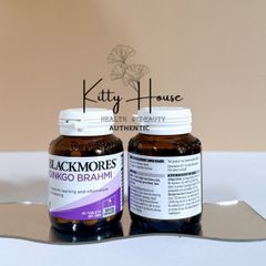 Viên uống hoạt huyết dưỡng não Blackmores Ginkgo Brahmi 40 viên - Tăng cường trí nhớ và nhận thức, hỗ trợ tinh thần tốt hơn