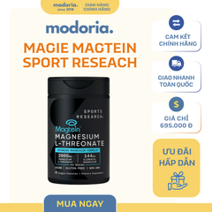 Viên bổ sung Magie Sports Research Magtein 2000mg - Hỗ trợ sức khỏe não bộ, dễ hấp thu Mỹ