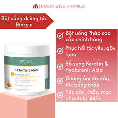 Bột Uống Giảm Rụng Tóc Biocyte Keratine Max - Giúp Tóc Mọc Chắc Khỏe, Dày Bóng, Collagen, Vitamin B, Phục Hồi Tóc Hư Tổn 240g
