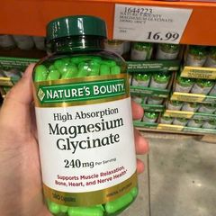 Viên uống bổ sung Magie Magnesium Glycinate 240mg 180 viên - Hỗ trợ thư giãn cơ bắp và cải thiện giấc ngủ từ Mỹ