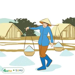Muối Tre Sahu 1kg - 100% Muối Biển Tự Nhiên, Làm Theo Phương Pháp Truyền Thống, Không Hóa Chất, Gia Vị An Toàn Cho Bữa Ăn