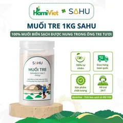 Muối Tre Sahu 1kg - 100% Muối Biển Tự Nhiên, Làm Theo Phương Pháp Truyền Thống, Không Hóa Chất, Gia Vị An Toàn Cho Bữa Ăn