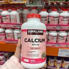 Viên uống Bổ sung Canxi Kirkland 600mg + Vitamin D3 - Hỗ trợ Xương và Răng Chắc Khỏe, Giảm Nguy Cơ Loãng Xương, Mỹ