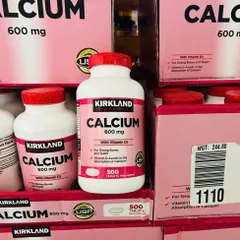 Viên uống Bổ sung Canxi Kirkland 600mg + Vitamin D3 - Hỗ trợ Xương và Răng Chắc Khỏe, Giảm Nguy Cơ Loãng Xương, Mỹ