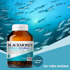 Viên Dầu Cá Blackmores Omega Double High Strength 90 Viên - Hỗ Trợ Tim Mạch, Thị Lực & Làn Da Khỏe Mạnh, Dễ Uống Hàng Ngày